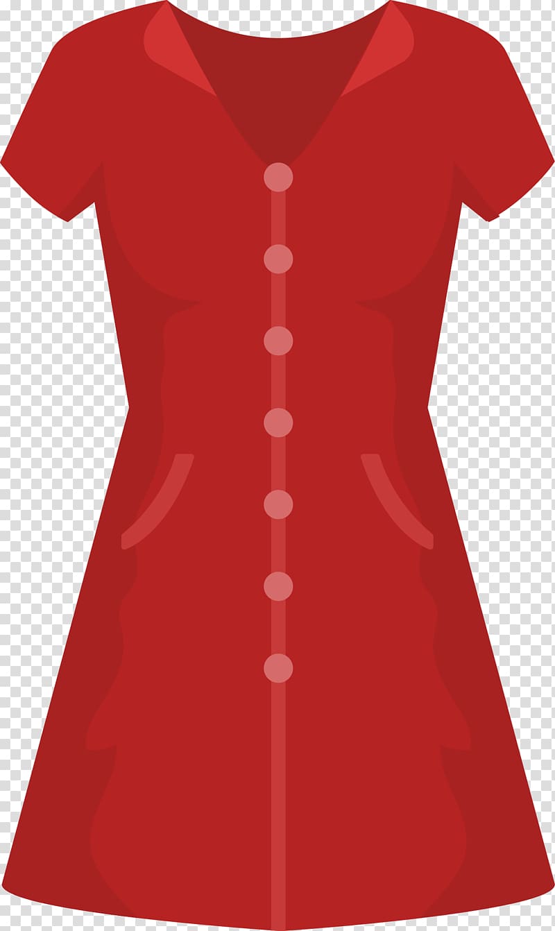 T-shirt Shoulder Blouse Sleeve Dress, Red dress figure transparent background PNG clipart