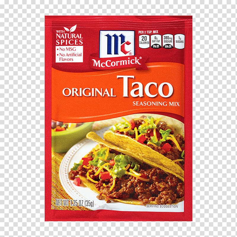 Taco Spice mix McCormick & Company Seasoning Kroger, salt transparent background PNG clipart