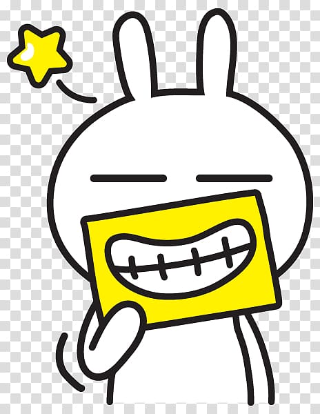 white cartoon character illustration, Tuzki Emoticon Desktop Rabbit KakaoTalk, rabbit transparent background PNG clipart
