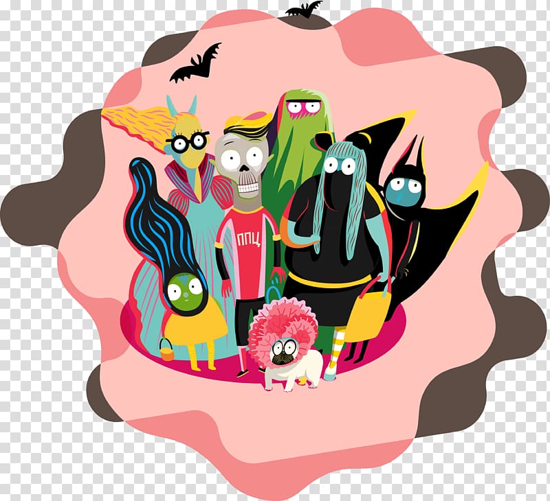Halloween costume Trick-or-treating Illustration, Halloween poster pink elements transparent background PNG clipart
