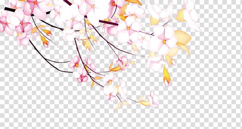 The Peach Blossom Spring , Poster design elements transparent background PNG clipart