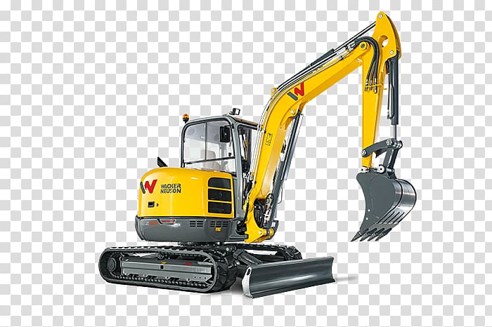 Compact excavator Heavy Machinery Wacker Neuson Agricultural machinery, excavator transparent background PNG clipart