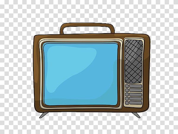 Television Kitsch Retro style Poster Zazzle, Hand painted old TV transparent background PNG clipart