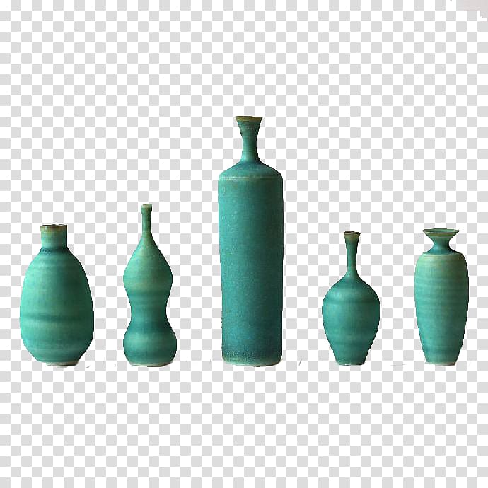 Pottery Ceramic Potter\'s wheel Porcelain Cup, Green Bottle transparent background PNG clipart