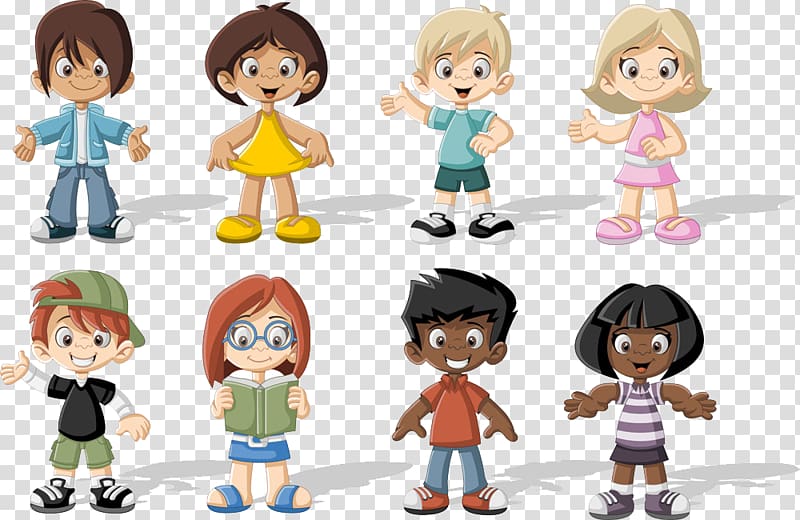 smiling children illustration, Cartoon Child Illustration, Cute kids collection transparent background PNG clipart
