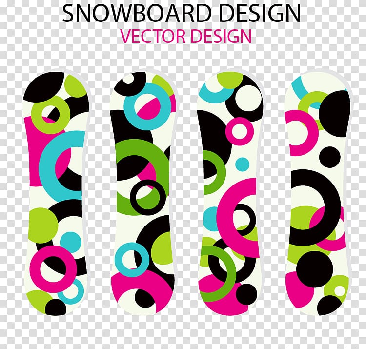 Snowboard Sport Ski, Colored circles pattern snowboard transparent background PNG clipart