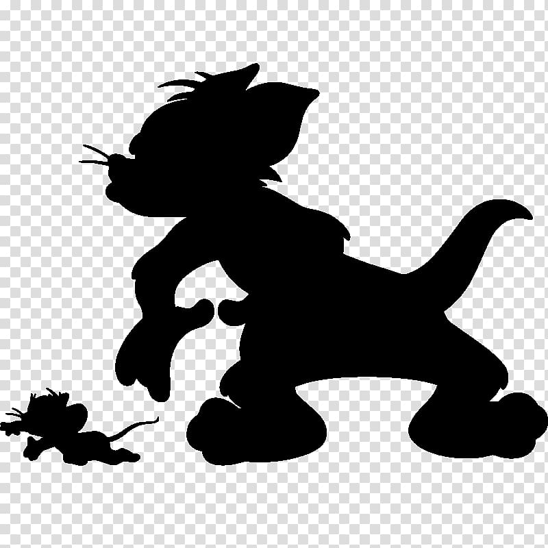 Tom Cat Tom and Jerry Silhouette Stencil, Cat transparent background PNG clipart