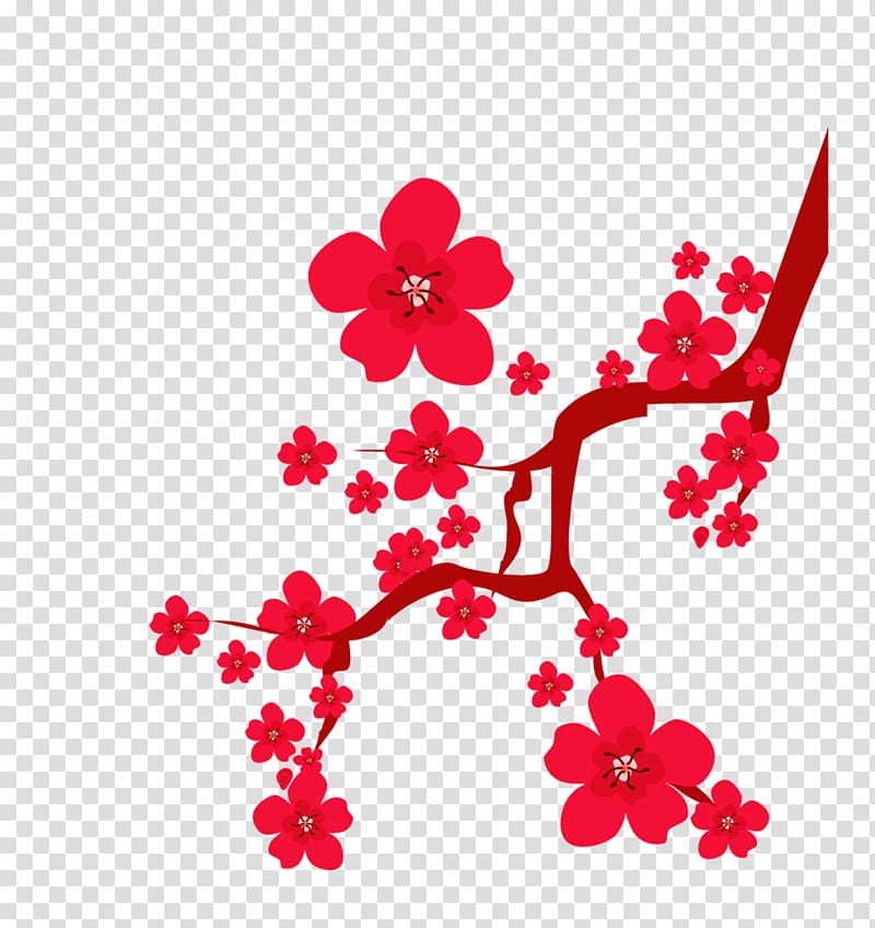 Cartoon , Plum flower transparent background PNG clipart