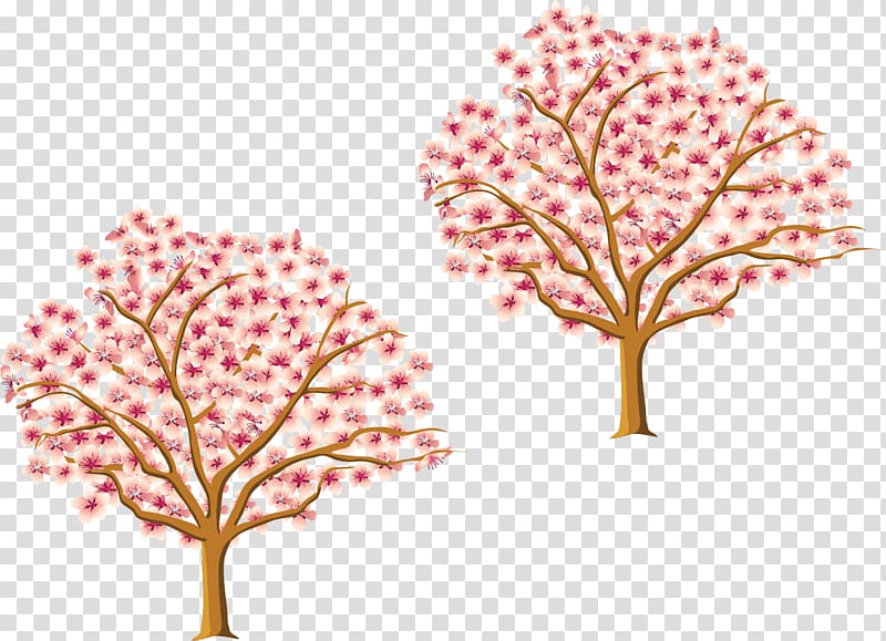 Tree Blossom Branch , Spring cherry trees flowers material transparent background PNG clipart