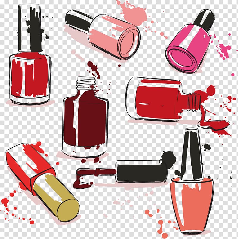 nail lacquer bottles illustration, Nail Polish transparent background PNG clipart