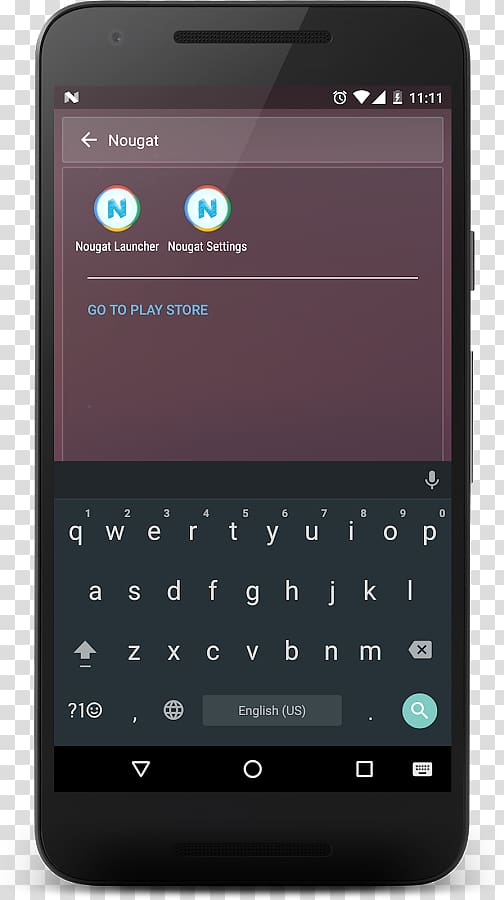 Feature phone Smartphone Dark Theme Android, Android Nougat transparent background PNG clipart