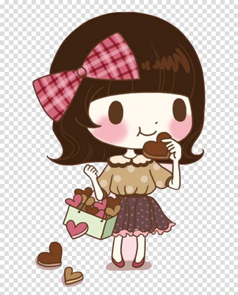 girl eating cookies transparent background PNG clipart