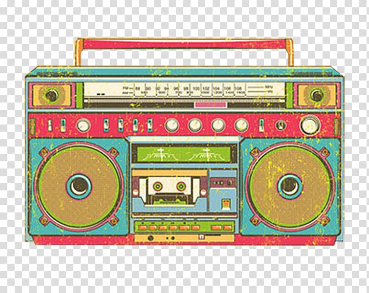 green, brown, and white boombox graphic, Cork Radio Broadcasting Media, Retro radio transparent background PNG clipart