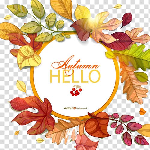 Autumn Computer file, Hello autumn transparent background PNG clipart