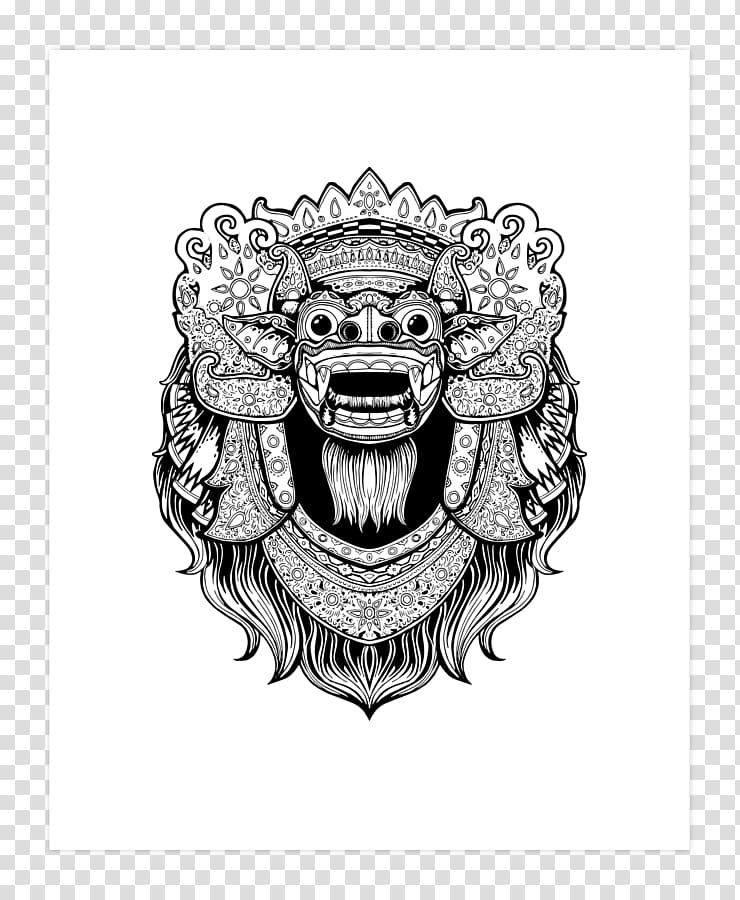 T-shirt Bali Barong Drawing Rangda, T-shirt transparent background PNG clipart