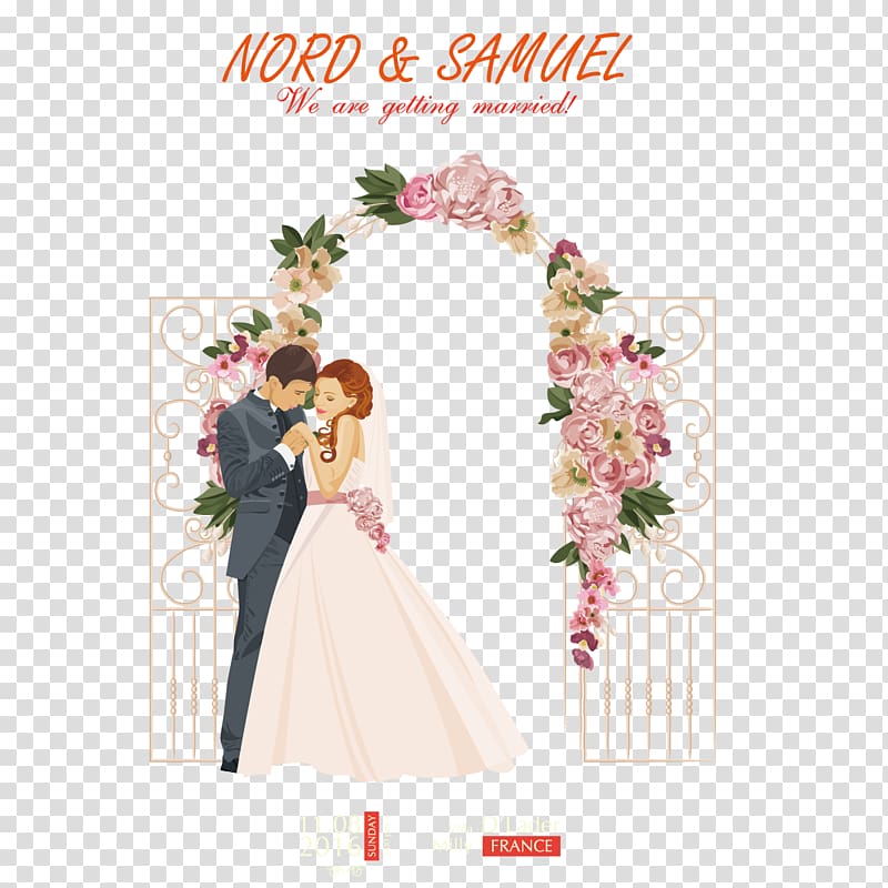 Nord & Samuel we are getting married! illustration, Wedding Illustration, Romantic new person transparent background PNG clipart