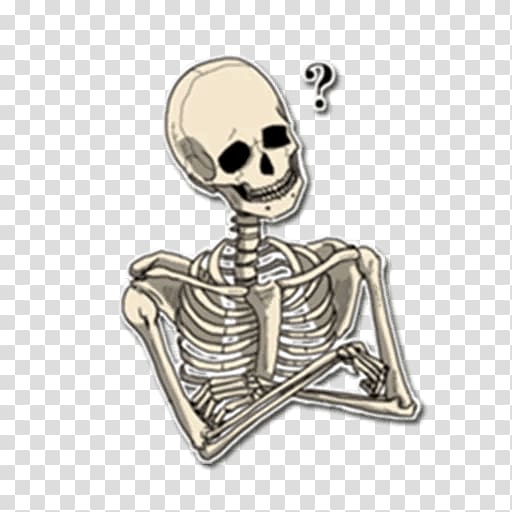 Skeleton Sticker Telegram Bone VKontakte, Skeleton transparent background PNG clipart