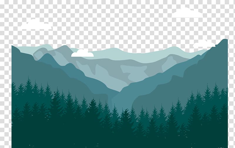 illustration of pine trees near mountain, Squamish Euclidean Mountain Landscape, mountain scenery transparent background PNG clipart