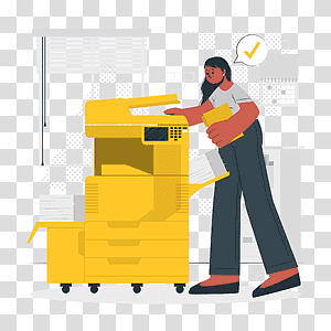 illustration, Printer, office, work, document, worker, machine, copy transparent background PNG clipart thumbnail