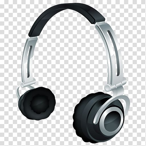 black and silver headphones , headset electronic device headphones, Headphones transparent background PNG clipart