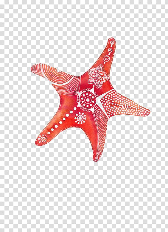 Drawing Watercolor painting Shopping , starfish transparent background PNG clipart