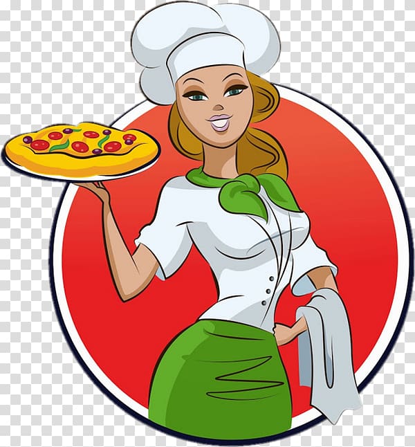Pizza Italian cuisine Take-out Chef Restaurant, female chef transparent background PNG clipart