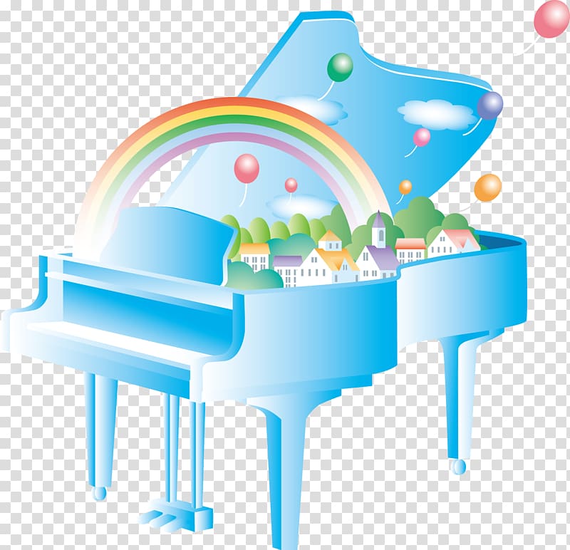 Piano Rainbow Illustration, rainbow transparent background PNG clipart