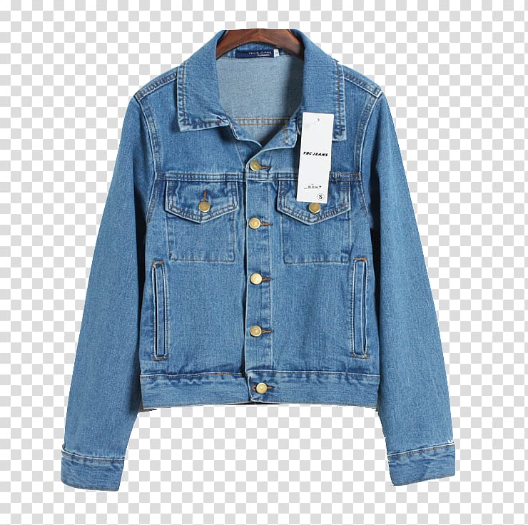 Denim Jacket T-shirt Textile Jeans, jacket transparent background PNG clipart