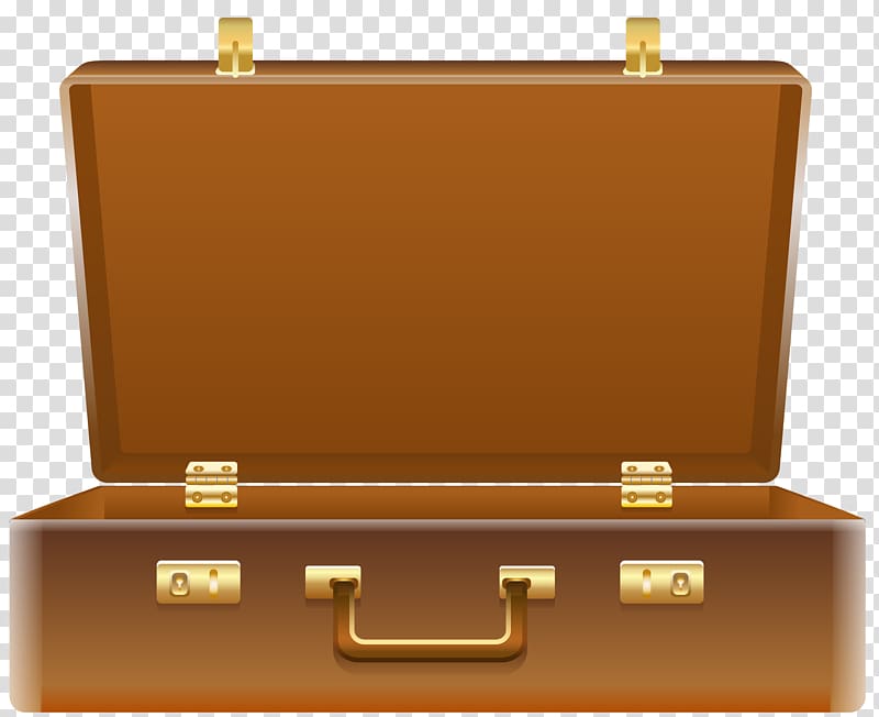 rectangular brown suitcase illustration, Suitcase Briefcase Baggage , Open Suitcase transparent background PNG clipart