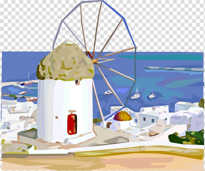 Europe Painting Fukei, Generation painted seaside town transparent background PNG clipart