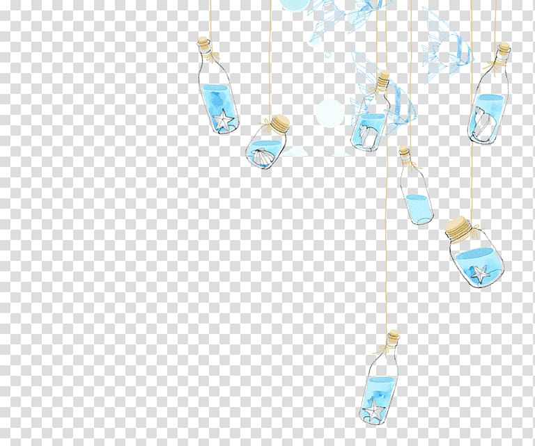 Blue Turquoise Pattern, Wishing bottle transparent background PNG clipart