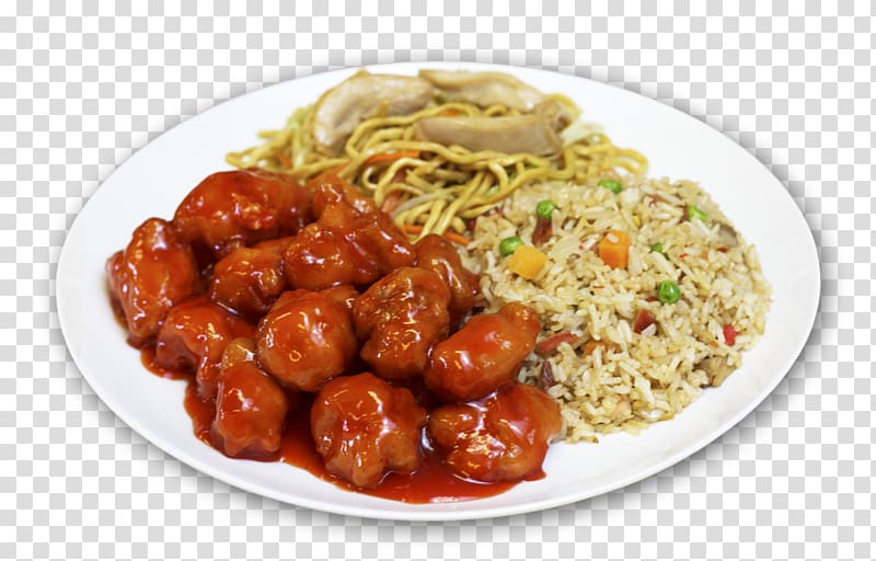 Chinese cuisine General Tso\'s chicken Sweet and sour Indian cuisine Rice and curry, chinese food transparent background PNG clipart