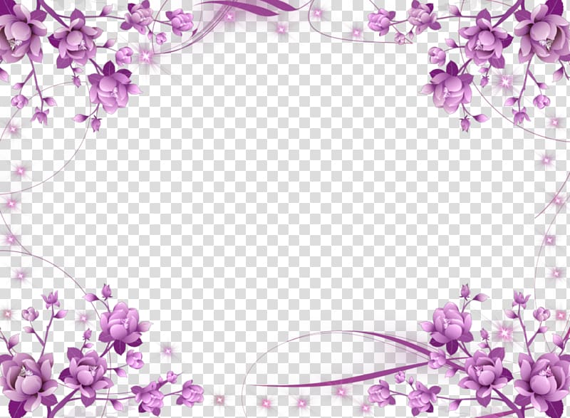 Wedding invitation frame Flower Purple , Purple Border ...