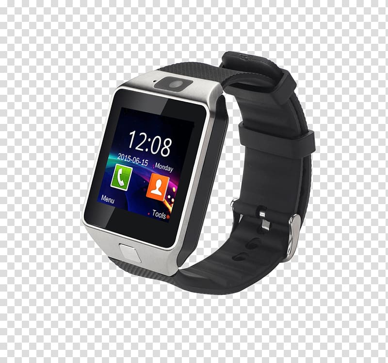 silver smartwatch, Smart Watch transparent background PNG clipart