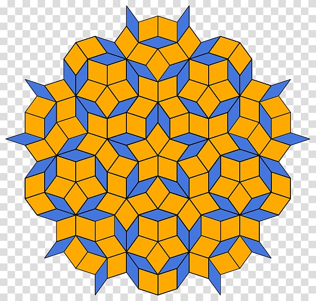 Symmetry Quasicrystal Tessellation Penrose tiling, Mathematics transparent background PNG clipart