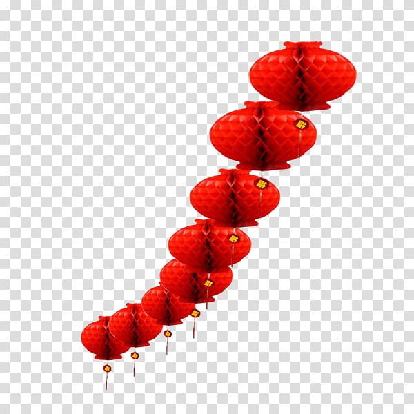 Lantern Festival New Year, New Year\'s Day Chinese New Year Lantern Red Lantern string transparent background PNG clipart