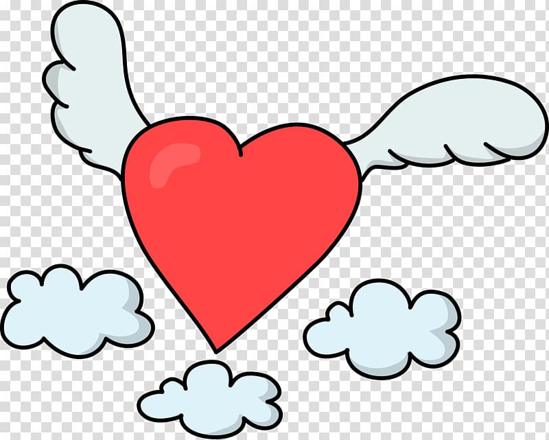 Heart , Flying Heart transparent background PNG clipart