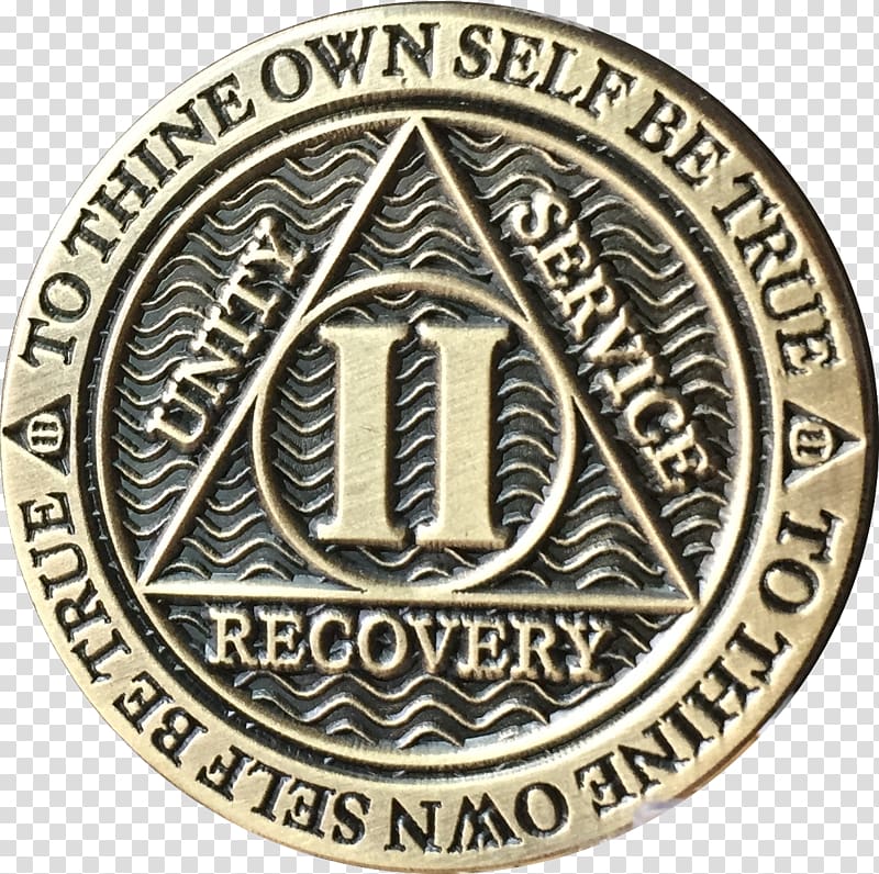 Sobriety coin Alcoholics Anonymous Bronze Medal, Coin transparent background PNG clipart