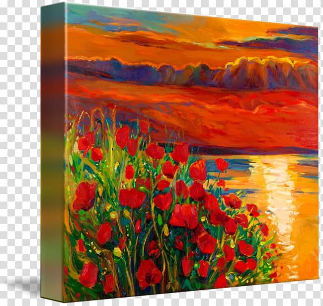 painting Acrylic paint Canvas Art, poppy field transparent background PNG clipart