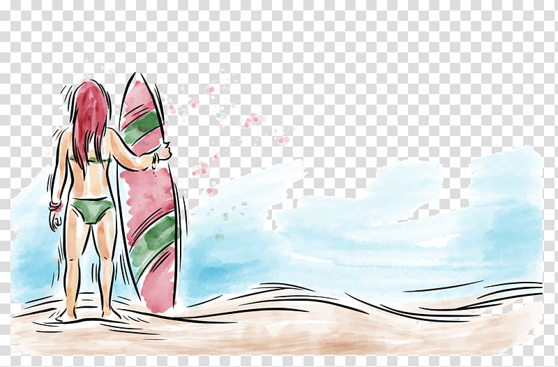 Car surfing Euclidean Surfboard, Drawing Surf beach transparent background PNG clipart