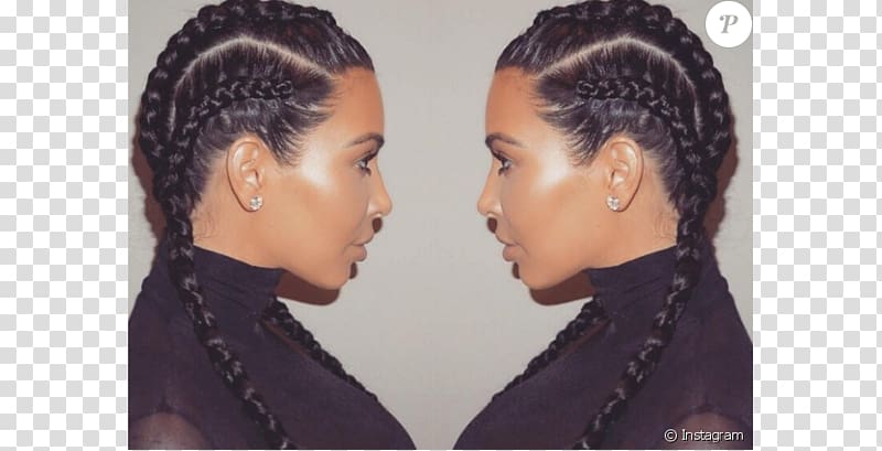 Khloé Kardashian Cornrows Box braids Hairstyle, long braids transparent background PNG clipart