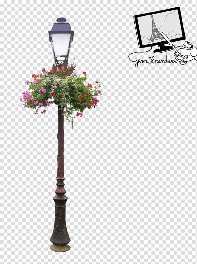 Street light Lamp Electric light, floral transparent background PNG clipart
