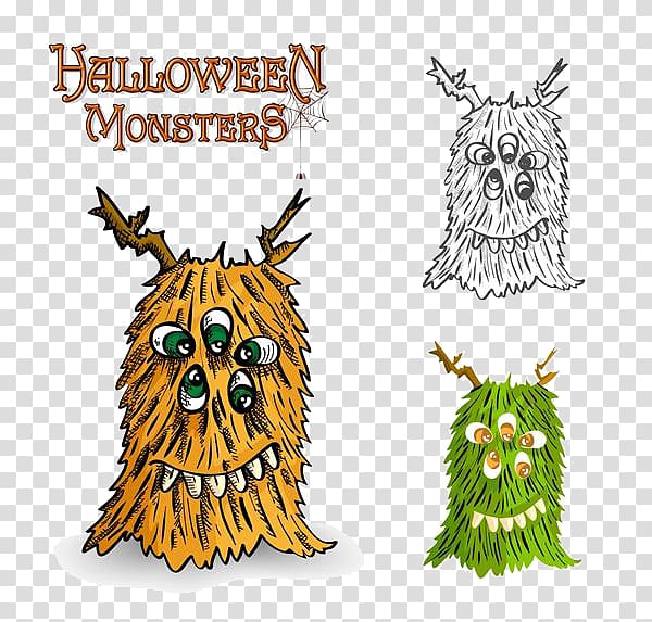 Halloween Monster Drawing , Cartoon ghost material transparent background PNG clipart