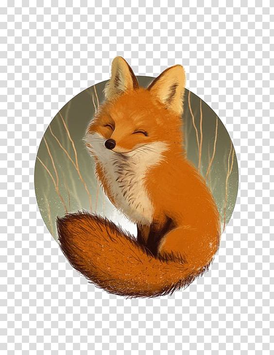 hand painted fox transparent background PNG clipart