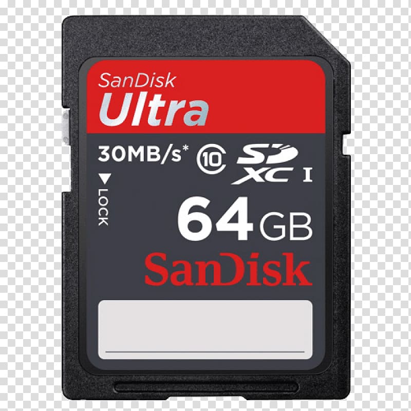 SDHC Secure Digital Flash Memory Cards SanDisk Ultra Memory Card SDXC, Memory Cell transparent background PNG clipart