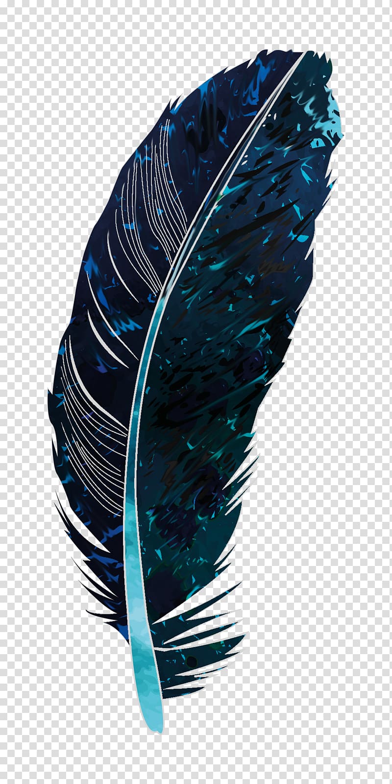 Feather Bird Tears of the Silent Crow Blue Color, feather transparent background PNG clipart