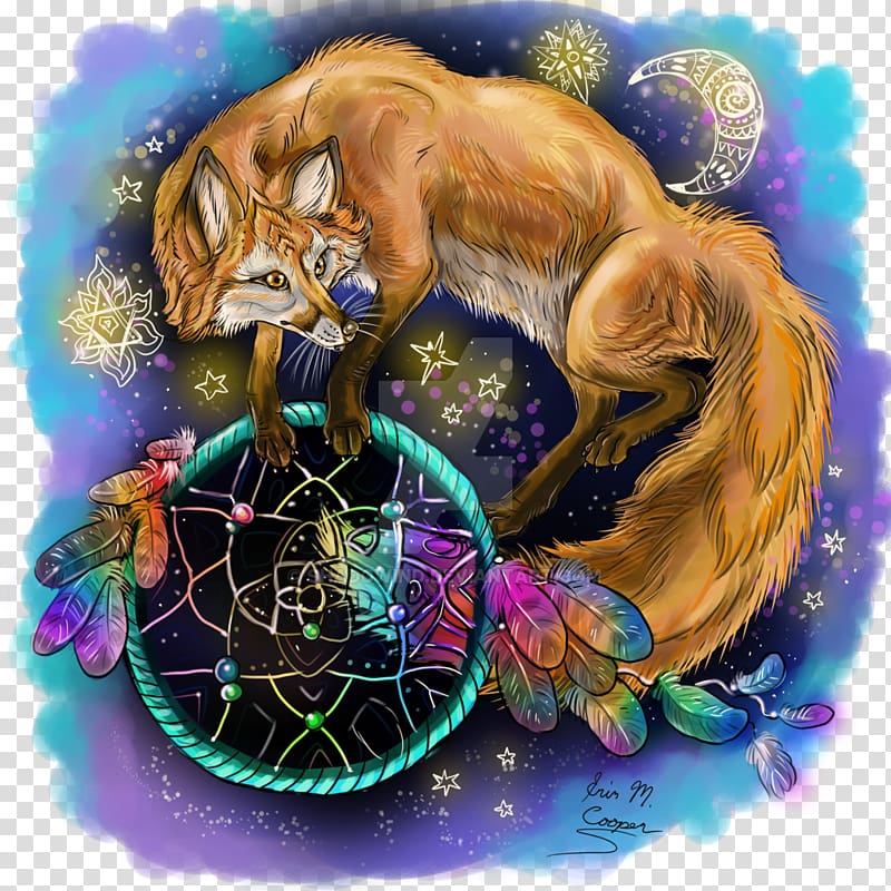 Art Dreamcatcher Drawing Fox Animal, dreamcatcher transparent background PNG clipart