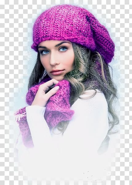 Scarf Knit cap Hat, Makeup Woman transparent background PNG clipart