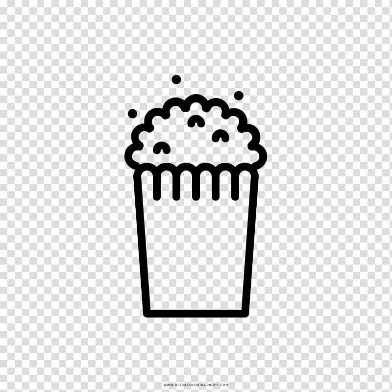 Popcorn Coloring book Drawing Maize Black and white, popcorn transparent background PNG clipart