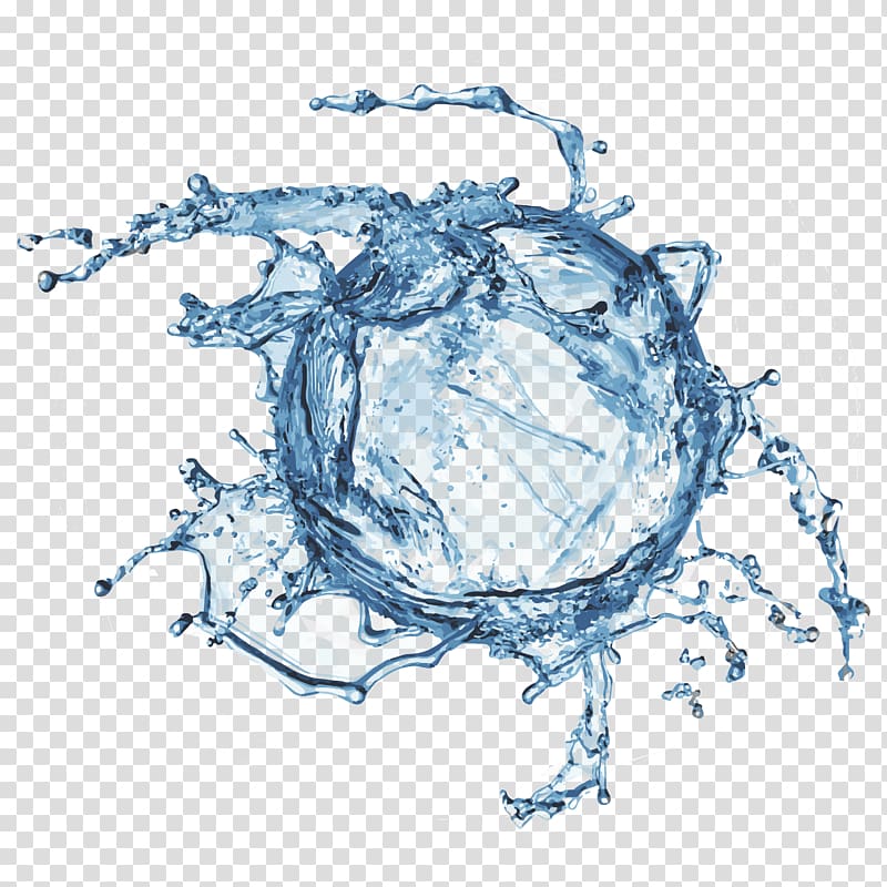 water splash, Drop Water Bubble, Dynamic blue drops transparent background PNG clipart